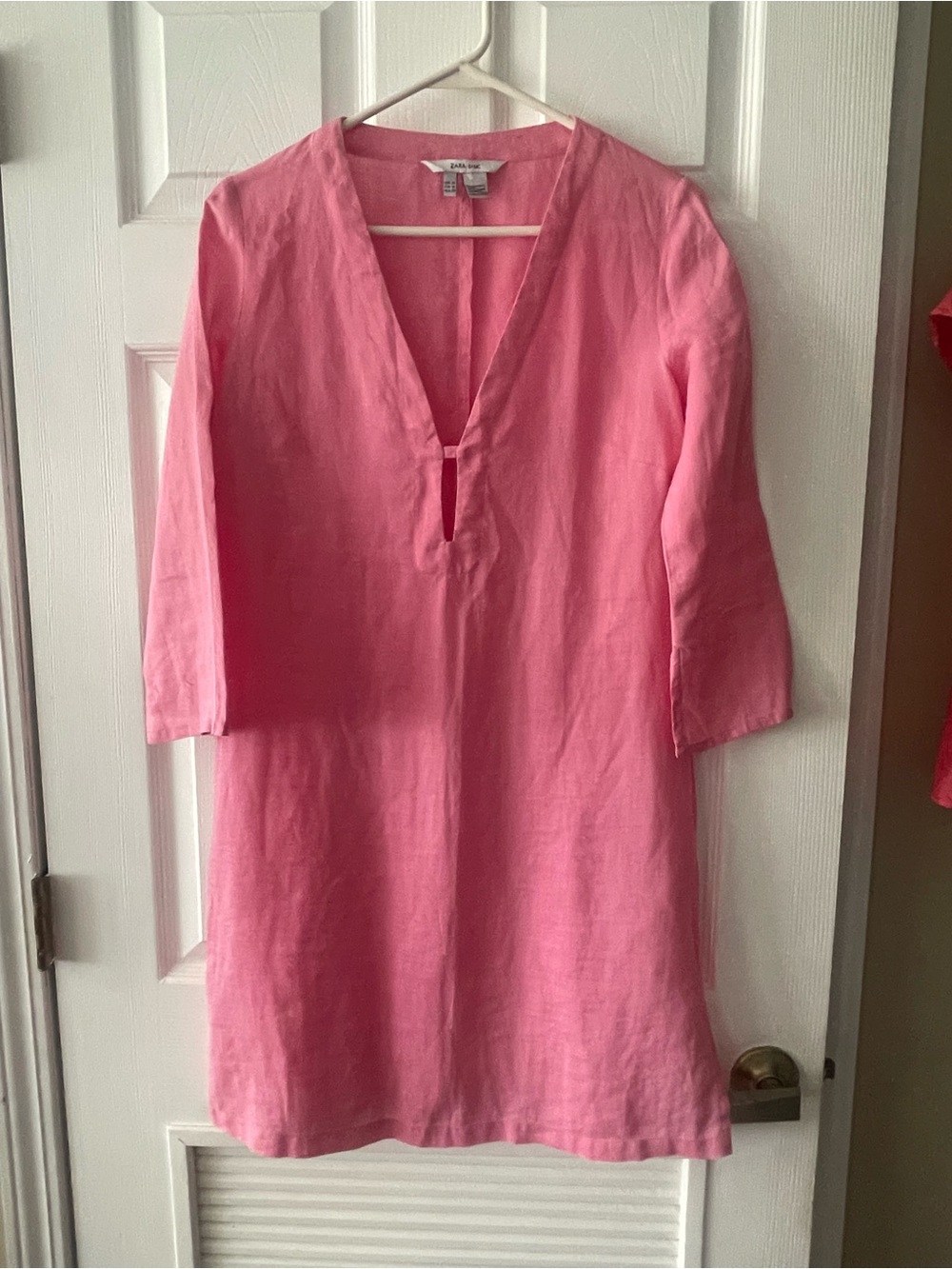 Zara Pink V-Neck Tunic Top